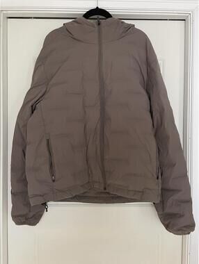 Proof Grey Brown Puffer Jacket Hooded Men Large